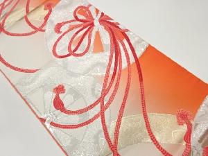 片輪車に組紐模様織出し袋帯